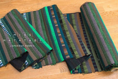 Shokunin Collection Kurume Kasuri Indigo Fabric - patchwork II green - 50cm