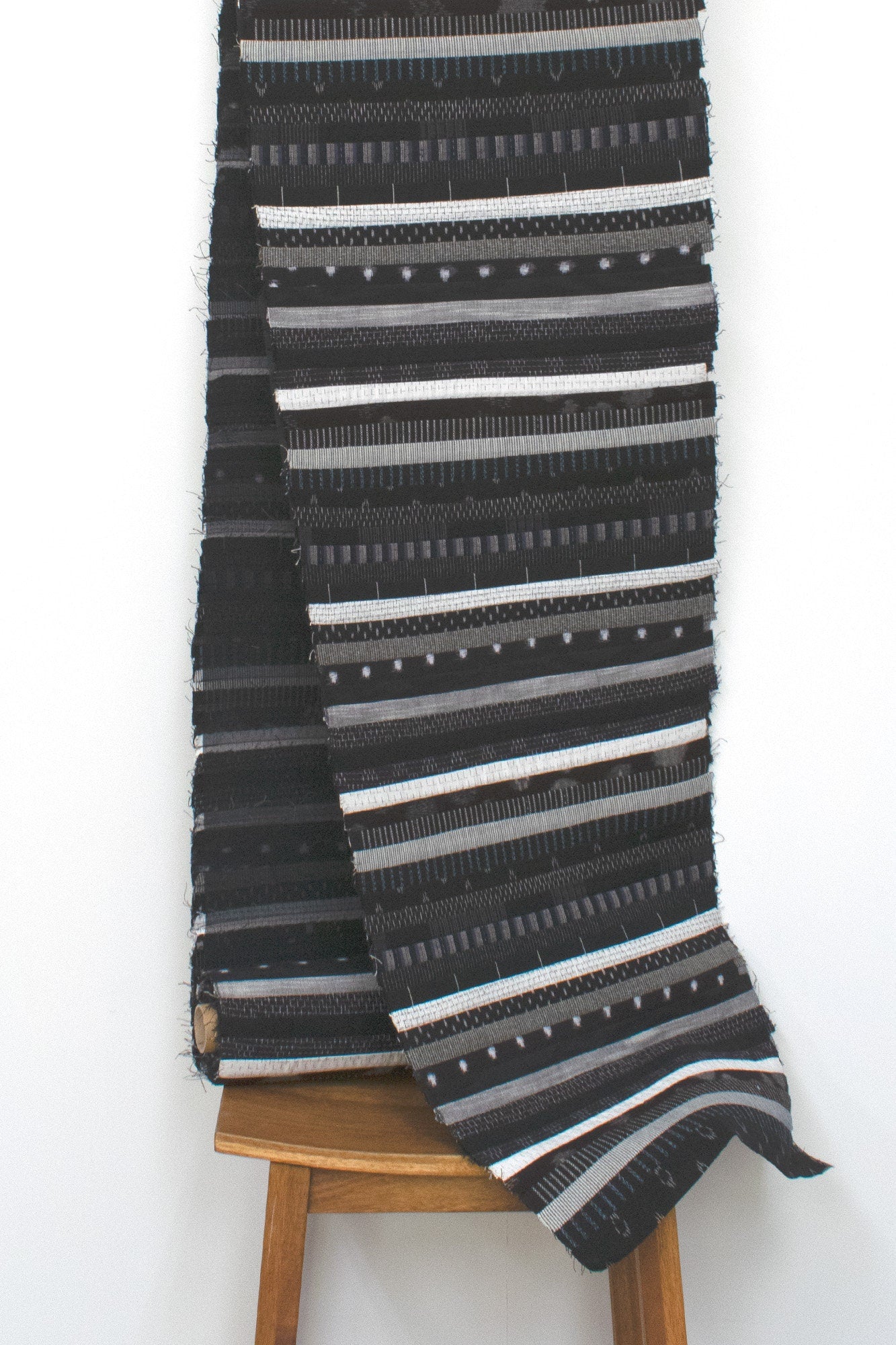 Shokunin Collection Kurume Kasuri Indigo Fabric - patchwork II black, indigo - 50cm