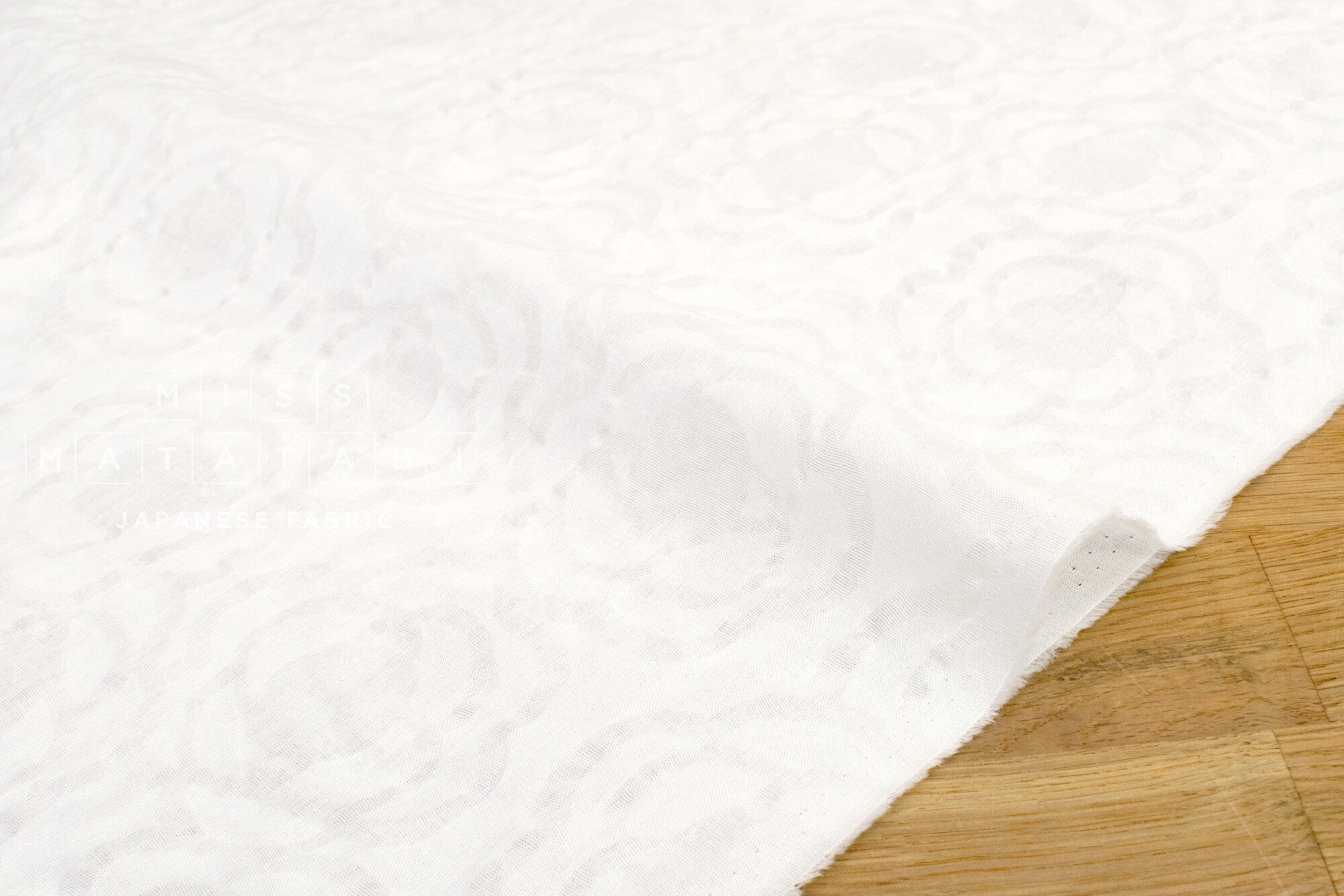 Japanese Fabric Textured Voile - floral - A - 50cm