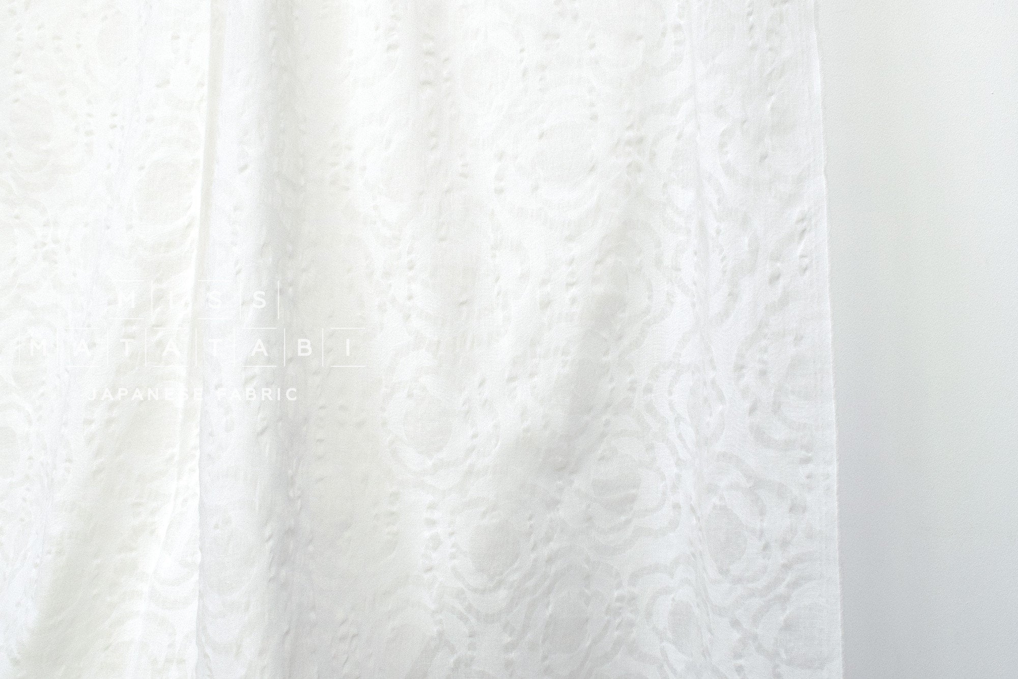 Japanese Fabric Textured Voile - floral - A - 50cm