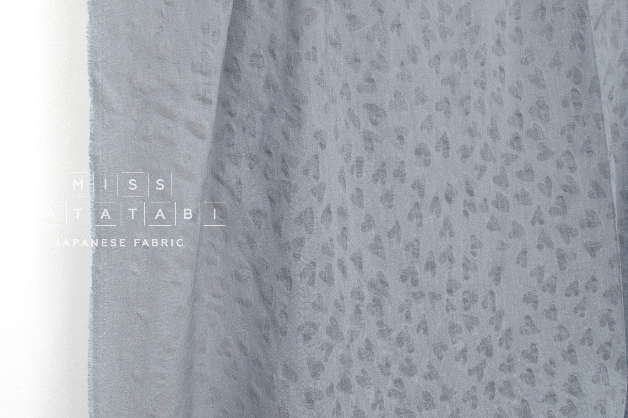Japanese Fabric Textured Voile - Hearts - D - 50cm