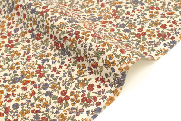 Japanese Fabric Corduroy Allie Floral - A - 50cm