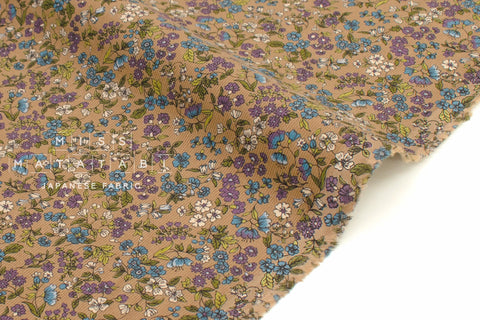 Japanese Fabric Corduroy Allie Floral - B - 50cm