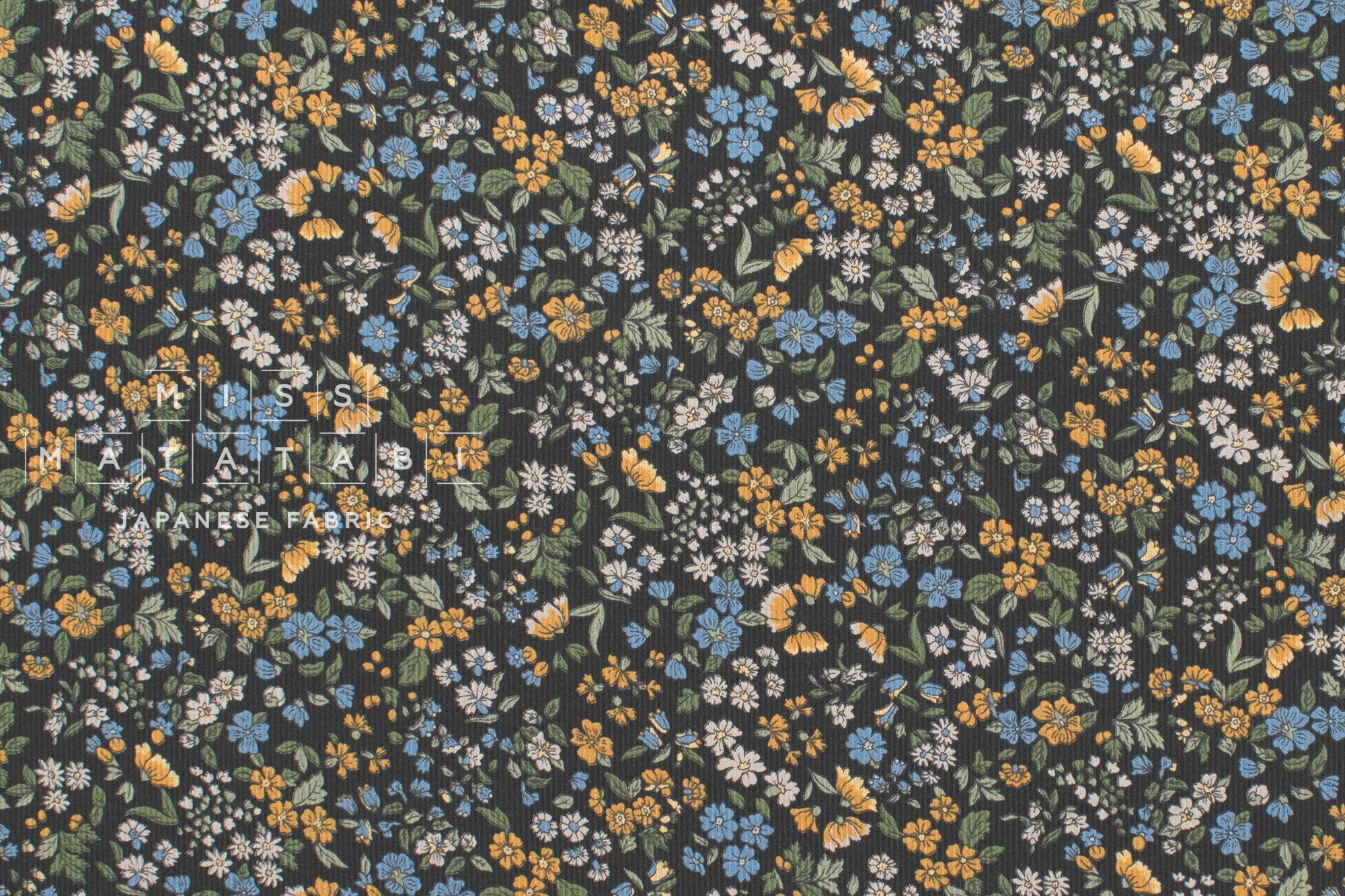 Japanese Fabric Corduroy Allie Floral - E - 50cm