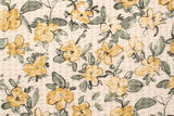 Japanese Fabric Cotton Linen Ripple Drawn Floral - A - 50cm