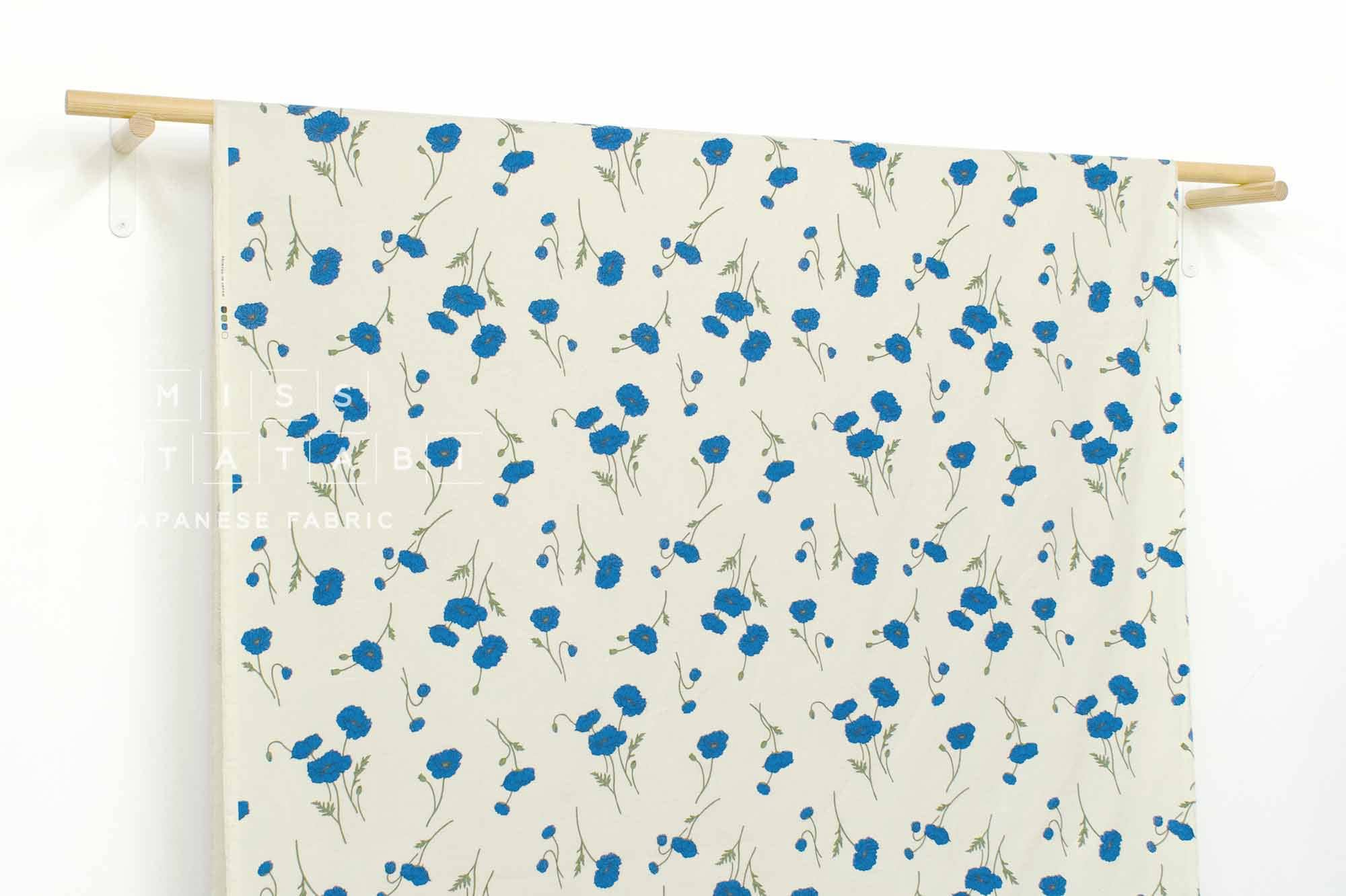 Japanese Fabric Hokkoh Poppies Brushed Cotton - A - 50cm