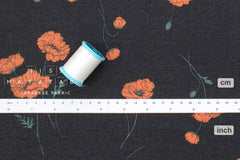 Japanese Fabric Hokkoh Poppies Brushed Cotton - E - 50cm