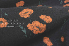 Japanese Fabric Hokkoh Poppies Brushed Cotton - E - 50cm