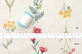 Japanese Fabric Flower Trails Linen Blend - C - 50cm