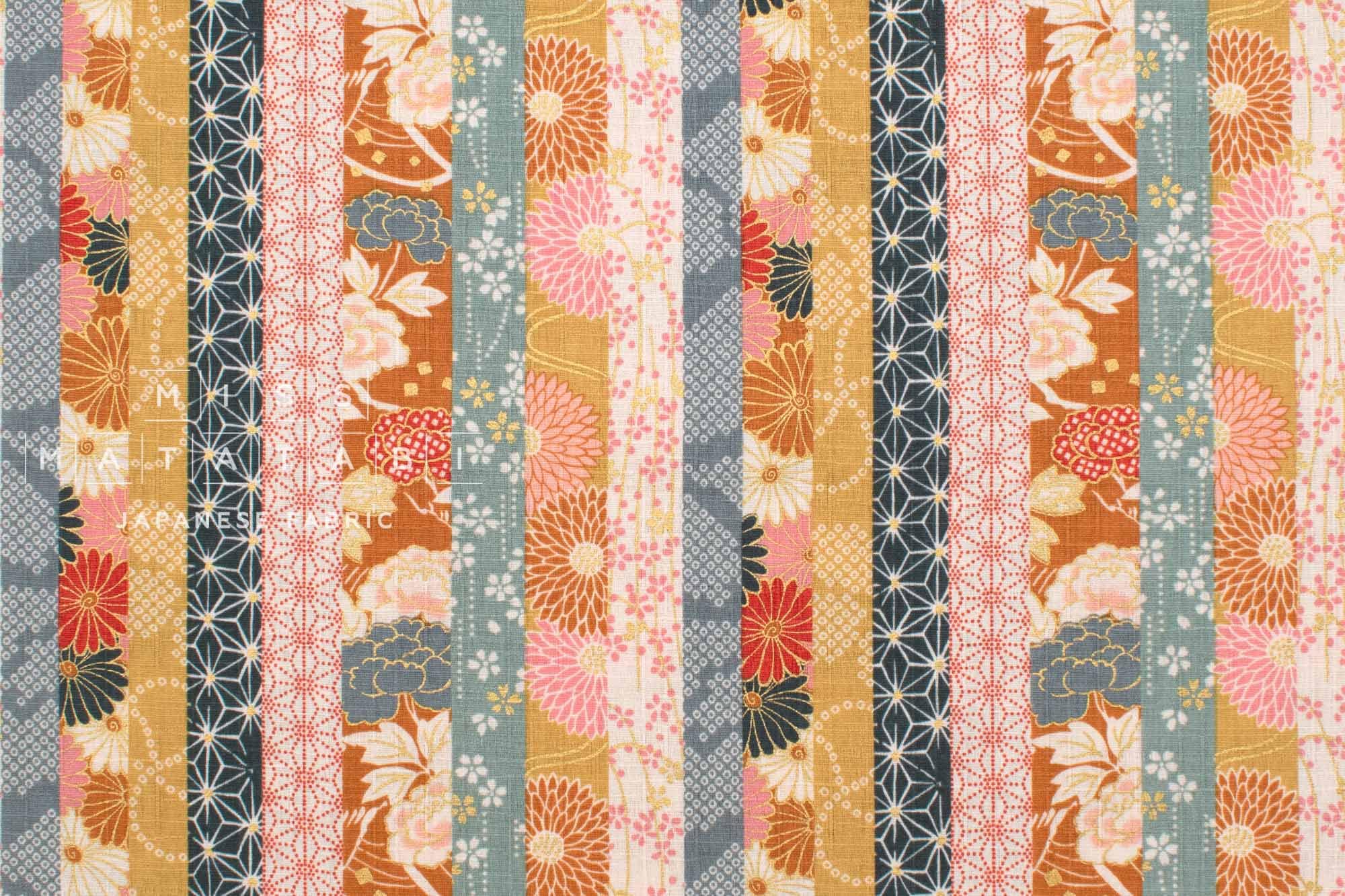 Japanese Fabric Wagara Stripes - B - 50cm