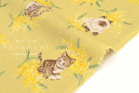 Japanese Fabric Mimosa Kittens - C - 50cm