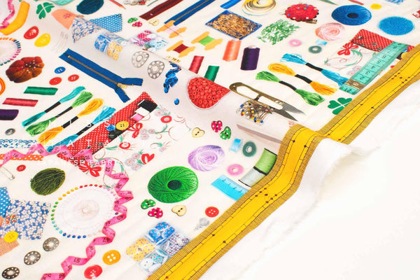 Japanese Fabric Sewing Supplies Collage - 50cm