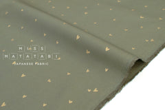 Japanese Fabric Metallic Gold Love Hearts - E - 50cm