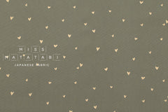 Japanese Fabric Metallic Gold Love Hearts - E - 50cm