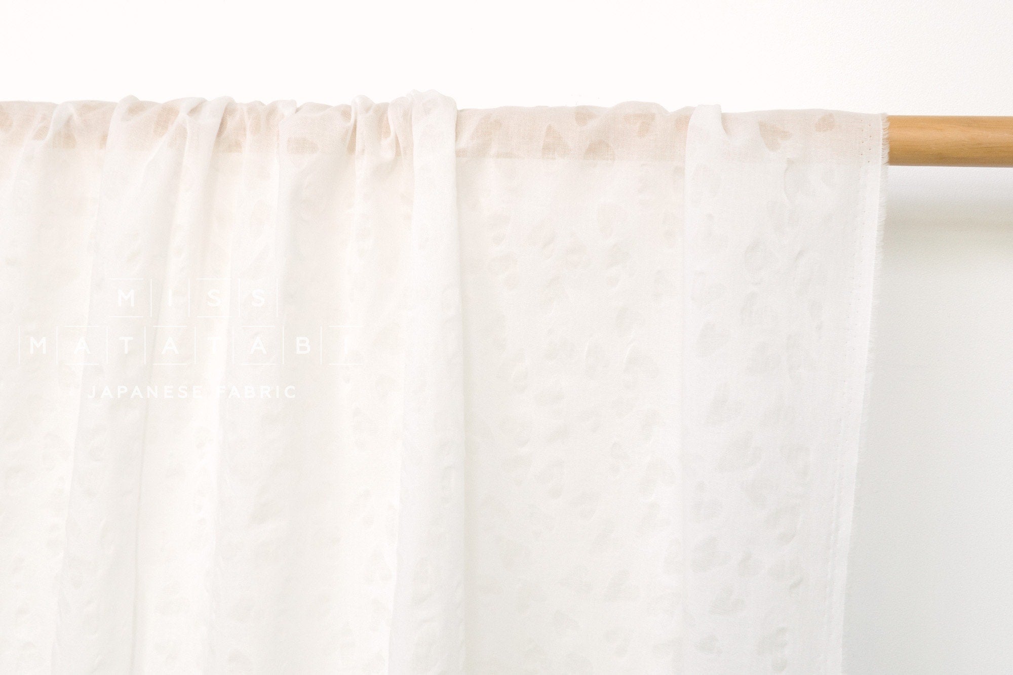 Japanese Fabric Textured Voile - Hearts - A - 50cm
