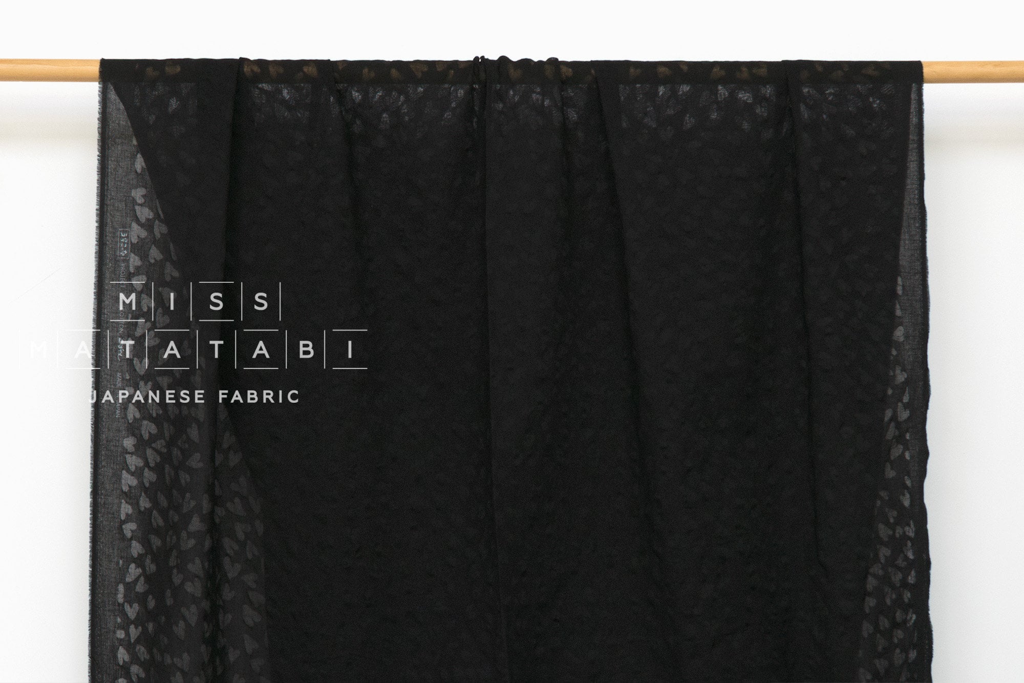 Japanese Fabric Textured Voile - Hearts - B - 50cm