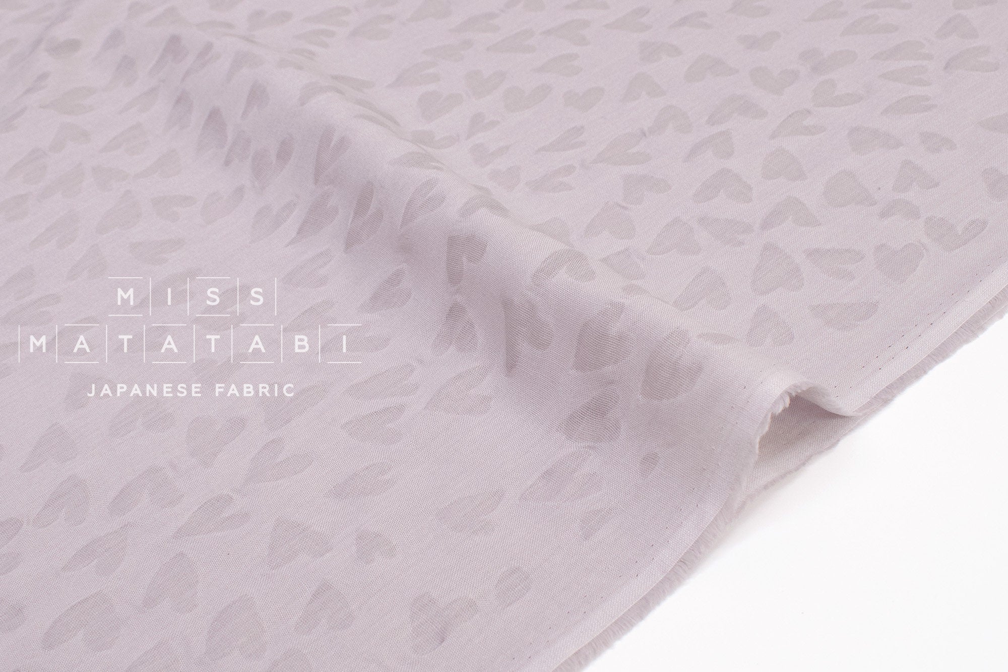 Japanese Fabric Textured Voile - Hearts - C - 50cm