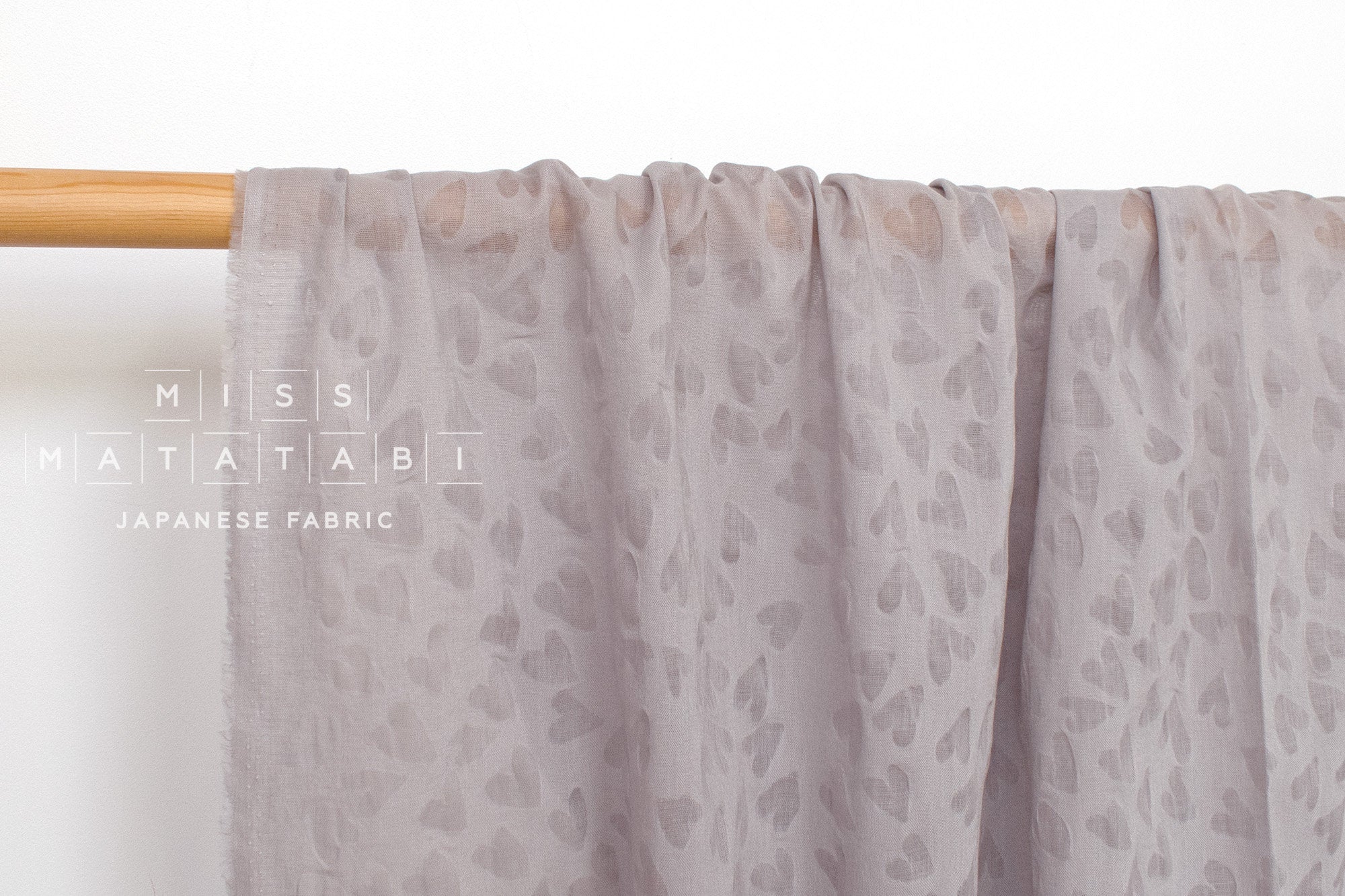 Japanese Fabric Textured Voile - Hearts - C - 50cm