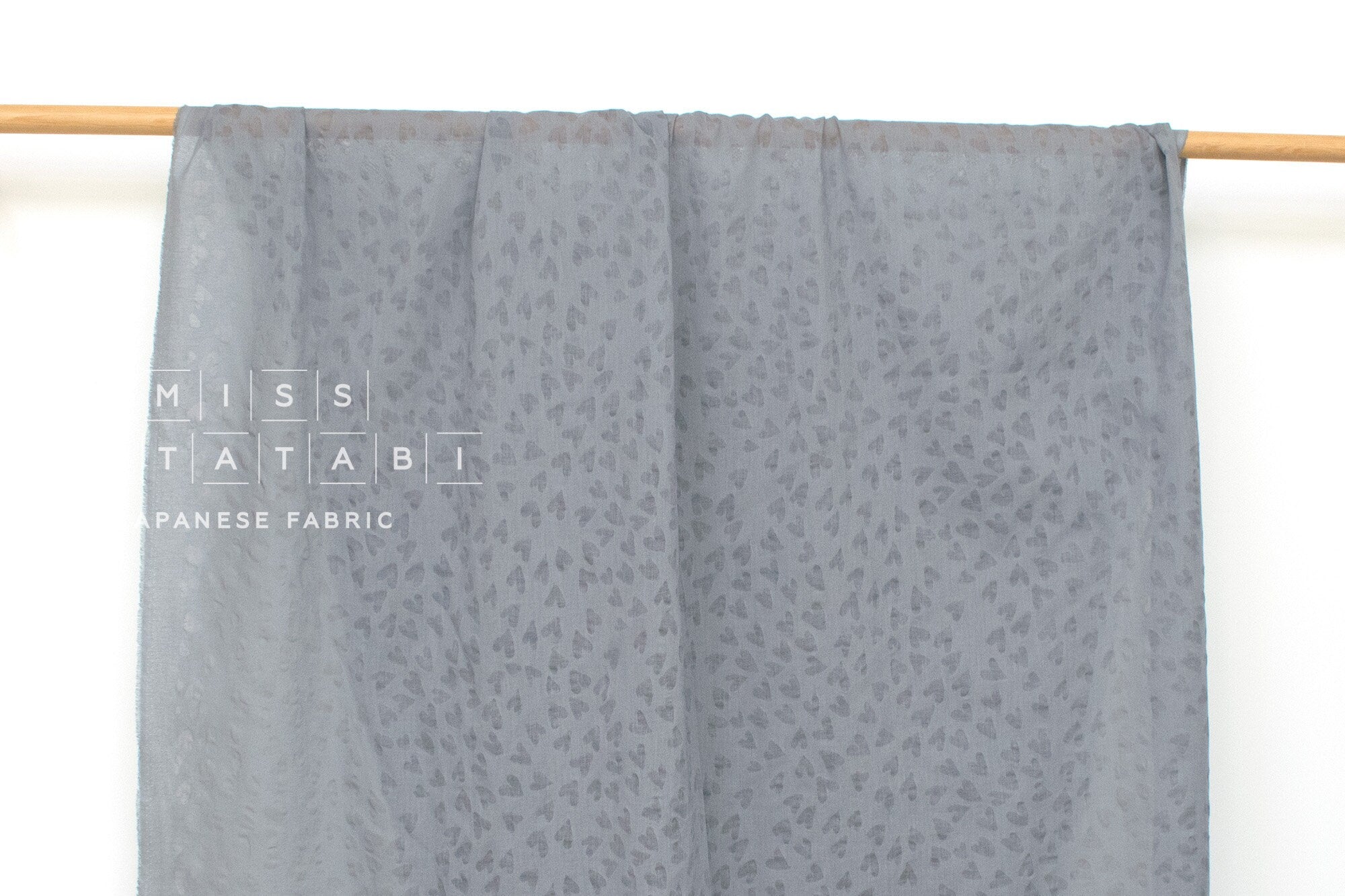 Japanese Fabric Textured Voile - Hearts - D - 50cm