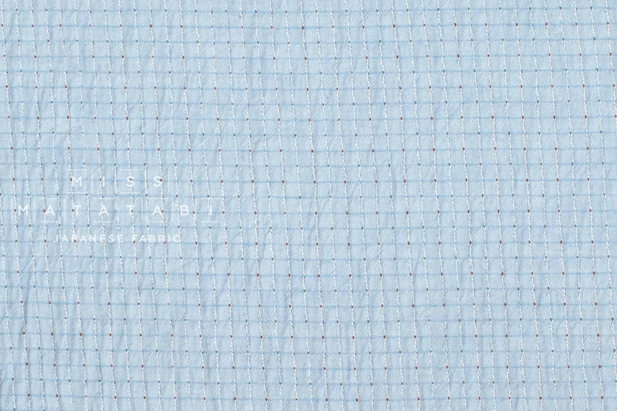 Japanese Fabric Shokunin Collection Yarn-Dyed Dobby - light blue - 50cm