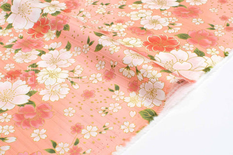 Japanese Fabric Sakura in Bloom Slub Cotton - pink - 50cm