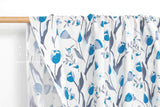 Japanese Fabric Peaceful Floral - white, blue - 50cm