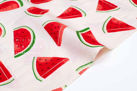 Japanese Fabric Watermelon- natural - 50cm