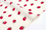 Japanese Fabric Strawberries Double Gauze - cream - 50cm