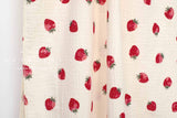 Japanese Fabric Strawberries Double Gauze - cream - 50cm