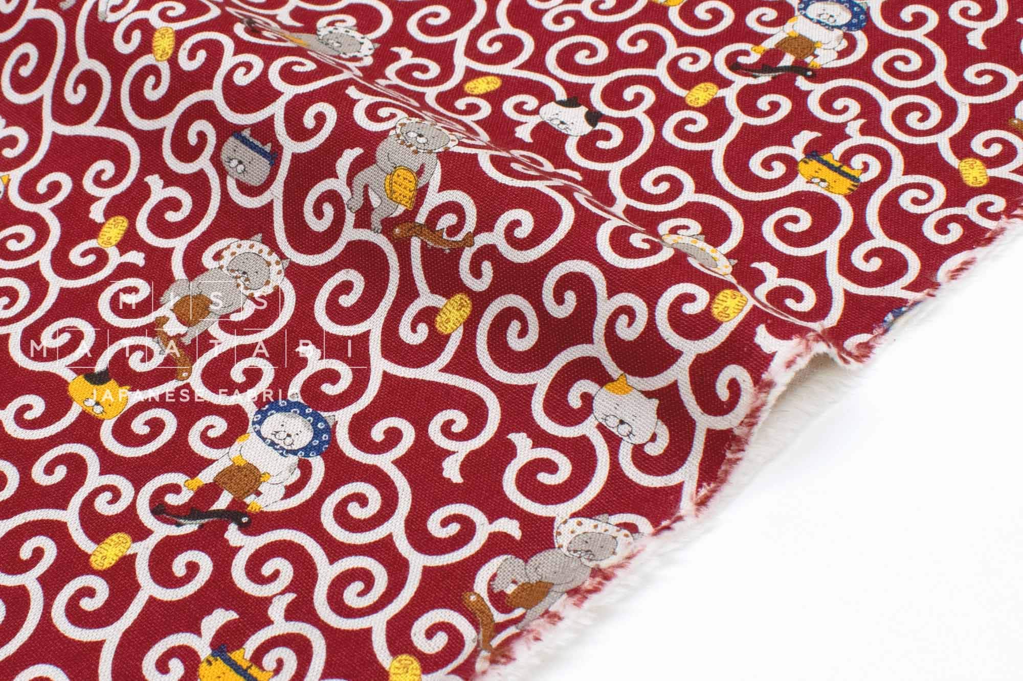 Japanese Fabric Dojou Sukui Cats - B - 50cm