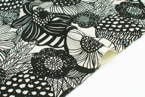 Japanese Fabric Cotton Ripple Wild Floral - A - 50cm
