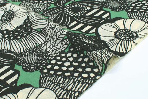 Japanese Fabric Cotton Ripple Wild Floral - B - 50cm