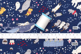 Japanese Fabric Cotton Ripple Polar Cats - D - 50cm