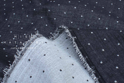 Dotted Grey Yarn-Dyed Dobby Fabric