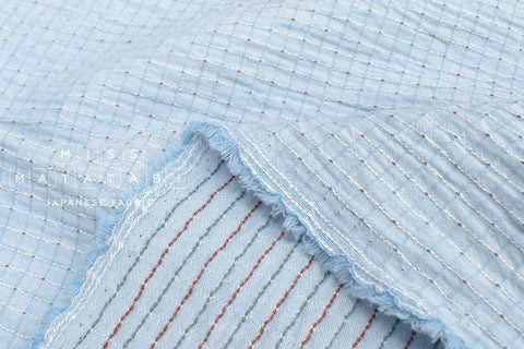 Japanese Fabric Shokunin Collection Yarn-Dyed Dobby - light blue - 50cm