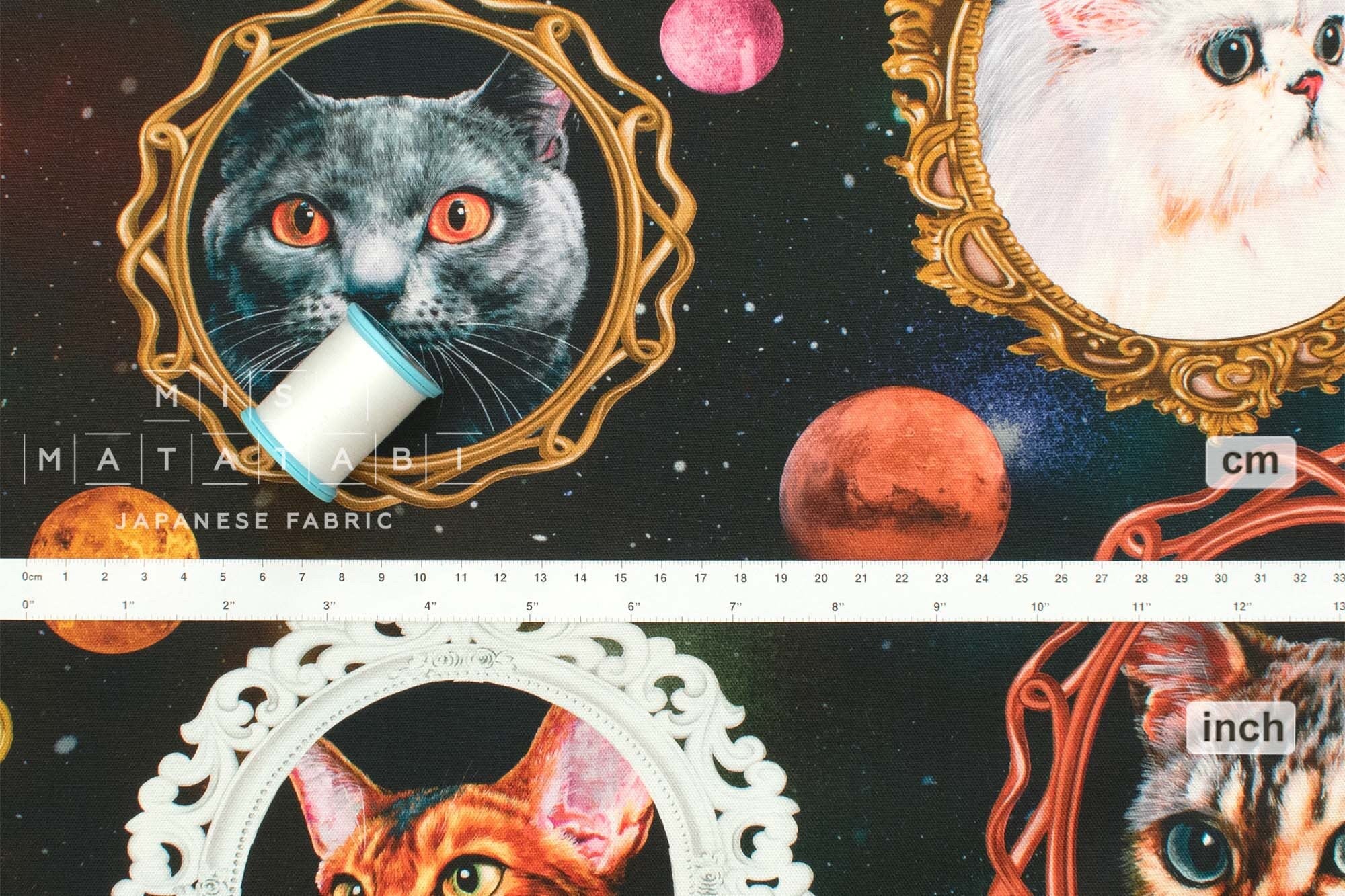Japanese Fabric Cosmic Cats - 50cm