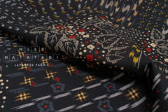 Japanese Fabric Floating Flower Kasuri - black - 50cm