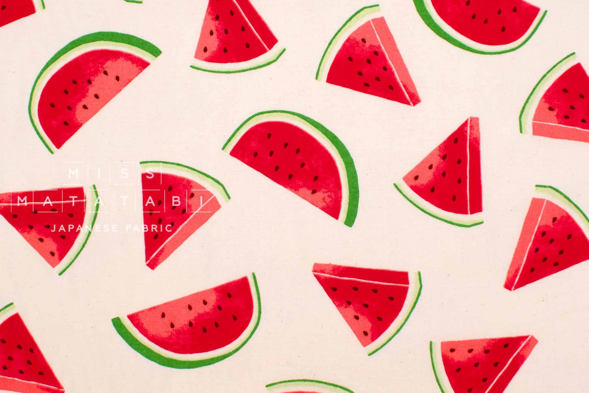 Japanese Fabric Watermelon- natural - 50cm