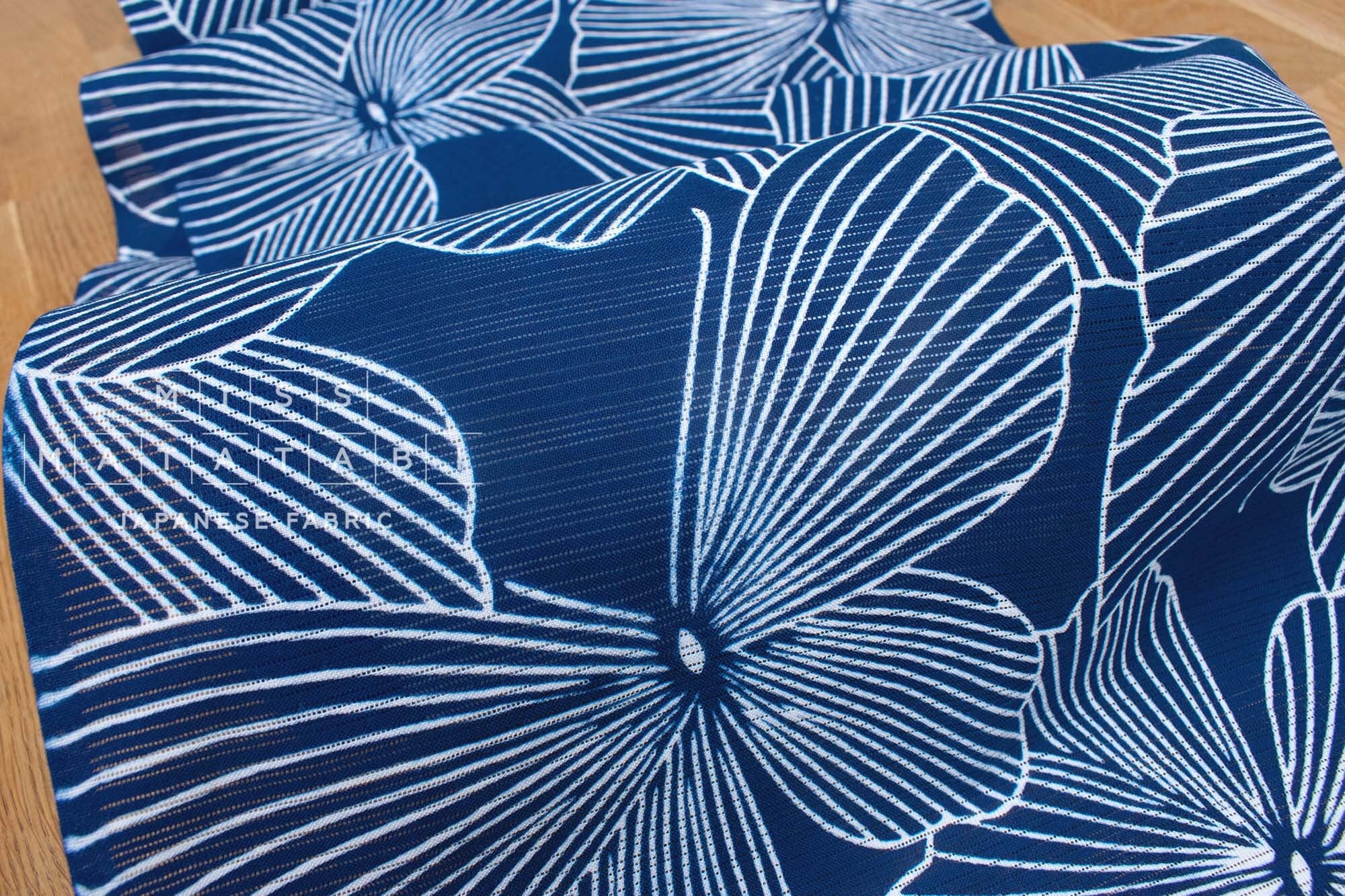 Shokunin Collection Hand-printed Chusen Japanese Yukata Fabric - Cho Rurikon - 50cm