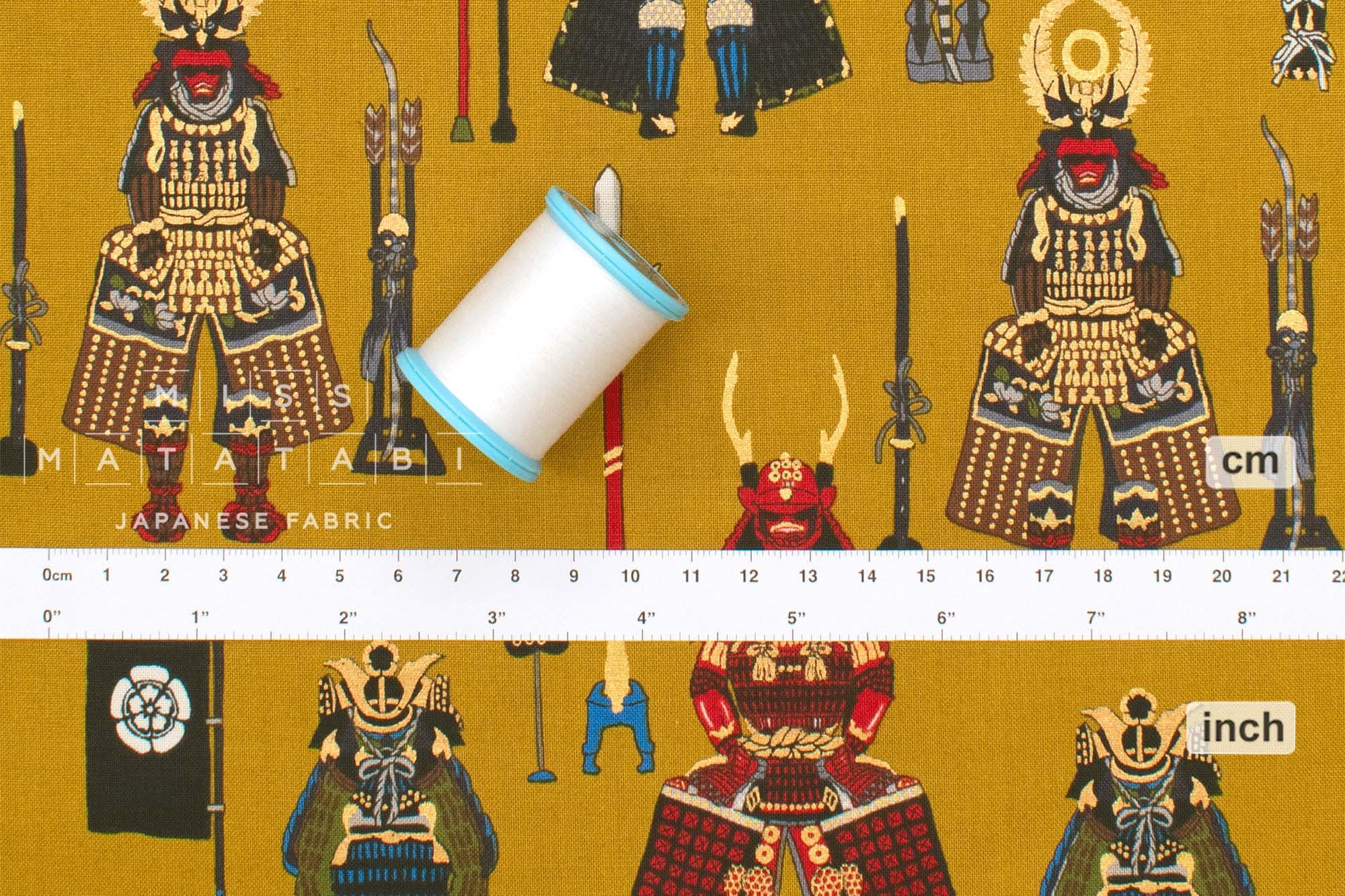 Japanese Fabric Samurai Warriors - B - 50cm