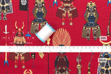 Japanese Fabric Samurai Warriors - C - 50cm
