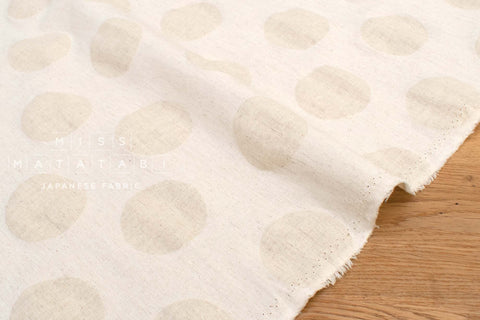 Japanese Fabric Cotton Linen Ripple Dots - linen - 50cm