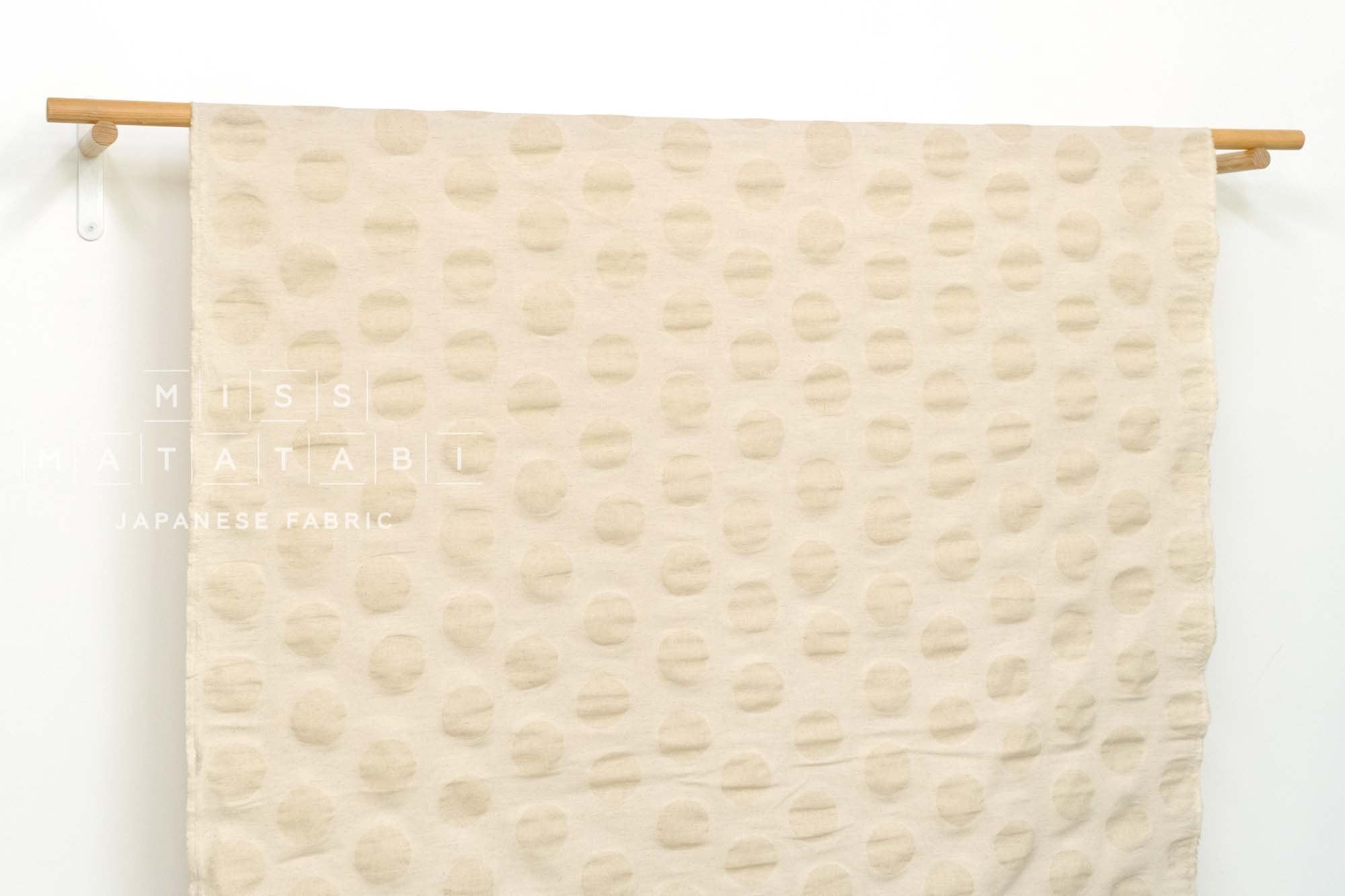Japanese Fabric Cotton Linen Ripple Dots - linen - 50cm