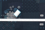 Japanese Fabric Crested Flower Pattern - B - 50cm