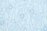 Japanese Fabric Monotone Poppies - B - 50cm