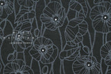 Japanese Fabric Monotone Poppies - E - 50cm